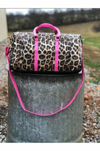Leopard Duffle w/Pink Trim