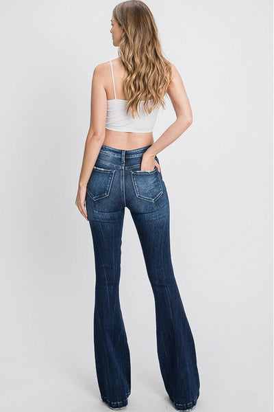 Petra 153 Distressed Mid-Rise Stretch Flare Jeans - Petite