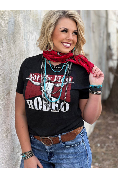 Not My First Rodeo Tee - Charcoal Black
