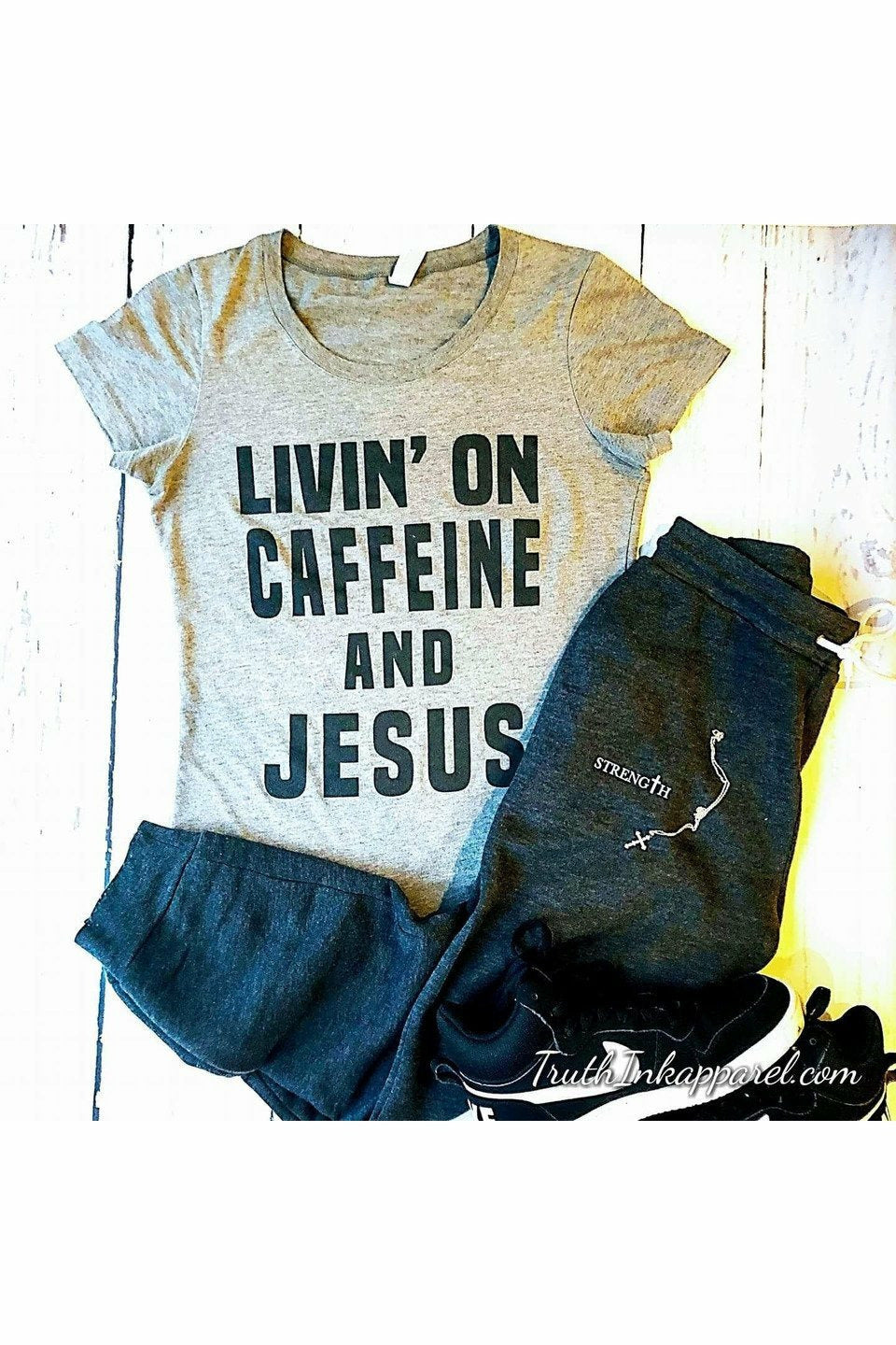 Livin' On Caffeine & Jesus Tee