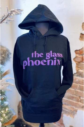 The Glass Phoenix Hoodie - Black with Purple Puff