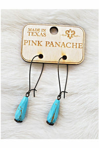 Pink Panache Turquoise Teardrop Dangle Earrings