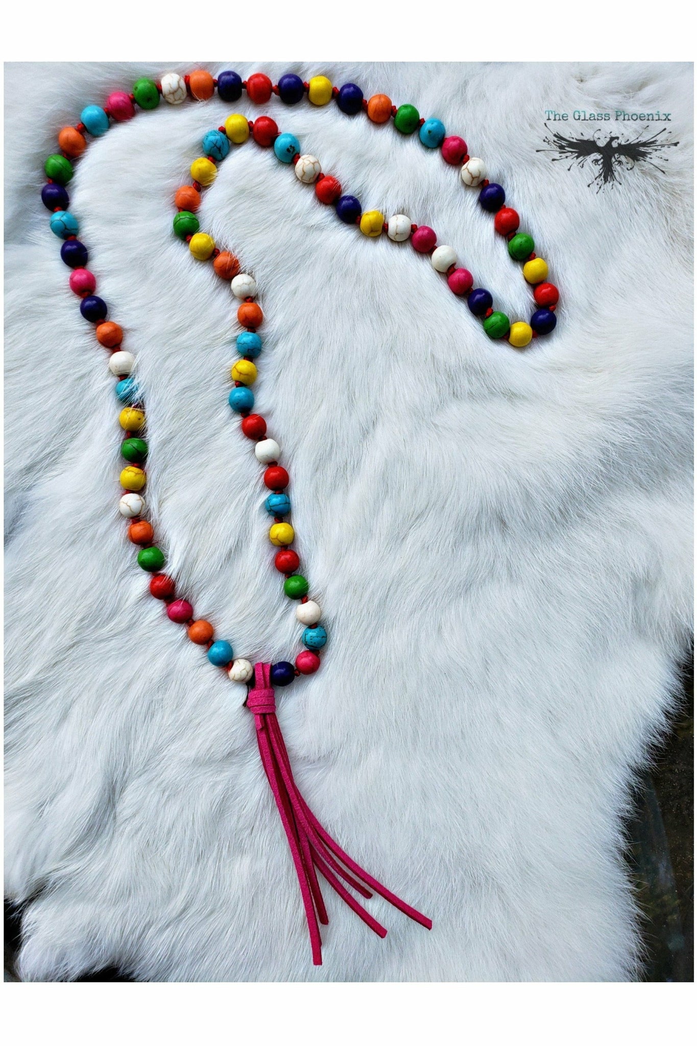Psychedelic Rainbow Tassel Necklace