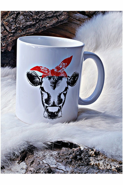 Red Bandana Cow Mug