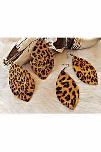 Metallic Leopard Leaf Earrings