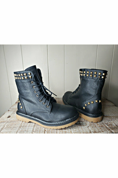 Daily Studded Boots - Black