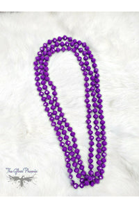 Crystal Beaded Necklace - Purple