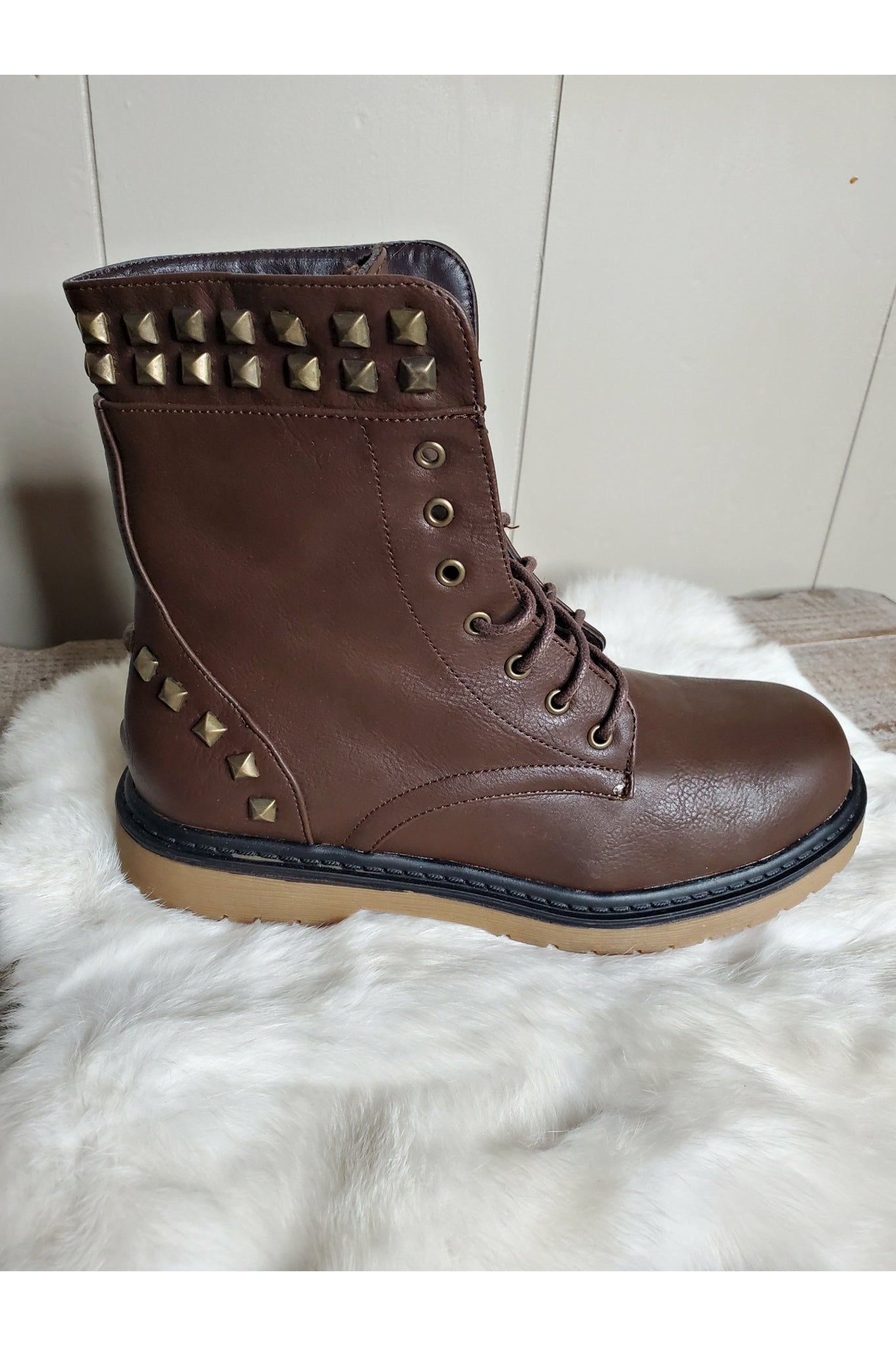 Brown Daily Studded Boots