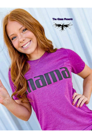 Puff Mama Tee - Heather Magenta