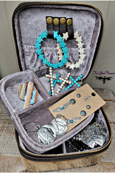 Cowhide Jewelry Travel Box