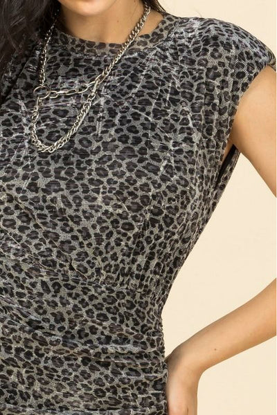 Be Wild Leopard Print Ruched Bodycon Dress